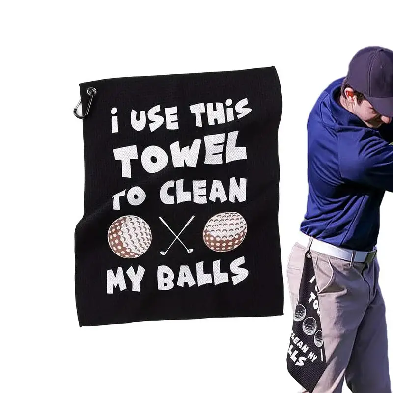 Golf Towels For Men Waffle Golf Towel With Carabiner Black Golf Cleaning Rags Absorbent And Portable Golf Accessories For