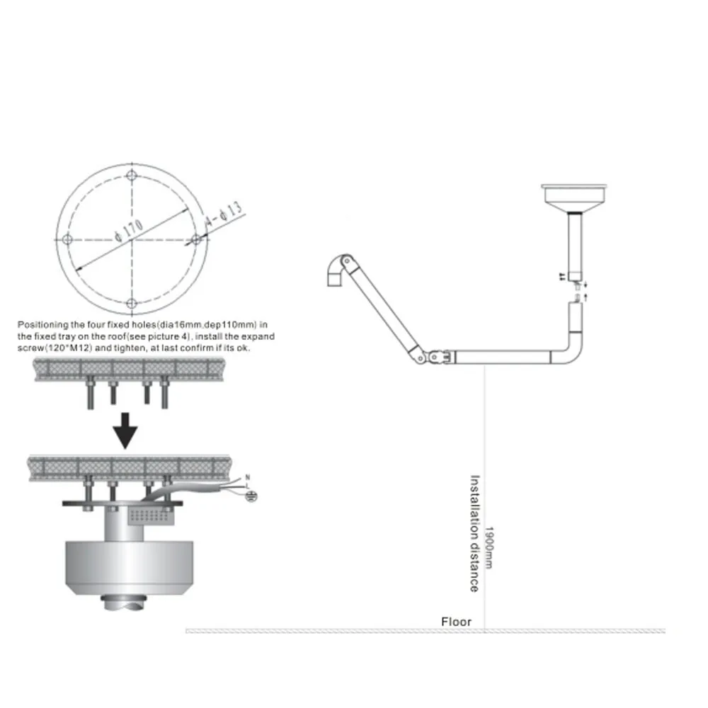 Ceiling type Surgical Shadow proof Illuminating LED Operating Light Lamp for Hospital Room Equipment