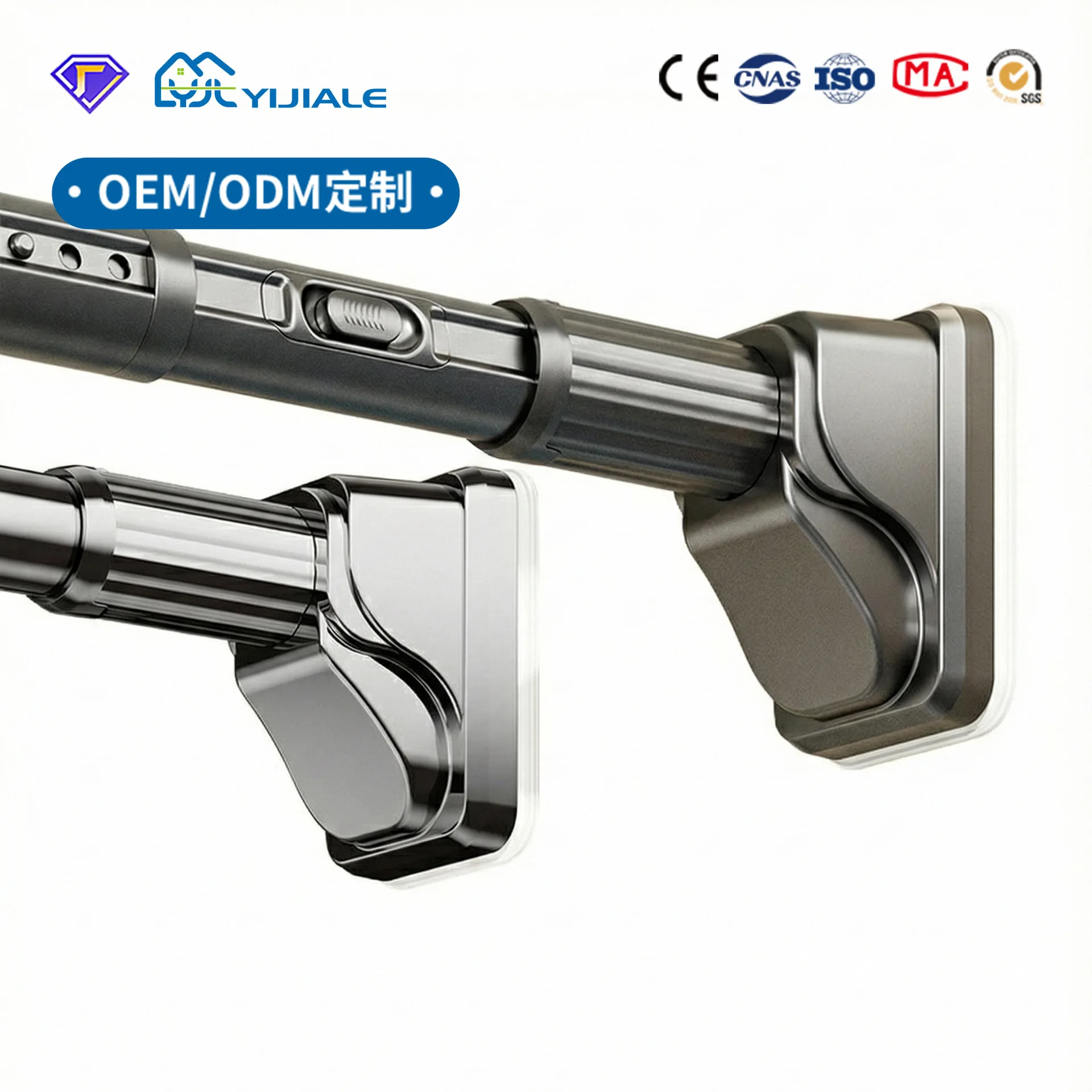 Adjustable Telescoping Clothes Drying Rod No-Drill One-Button Carbon Steel Tension Hanger Balcony Or Wardrobe M Length Options
