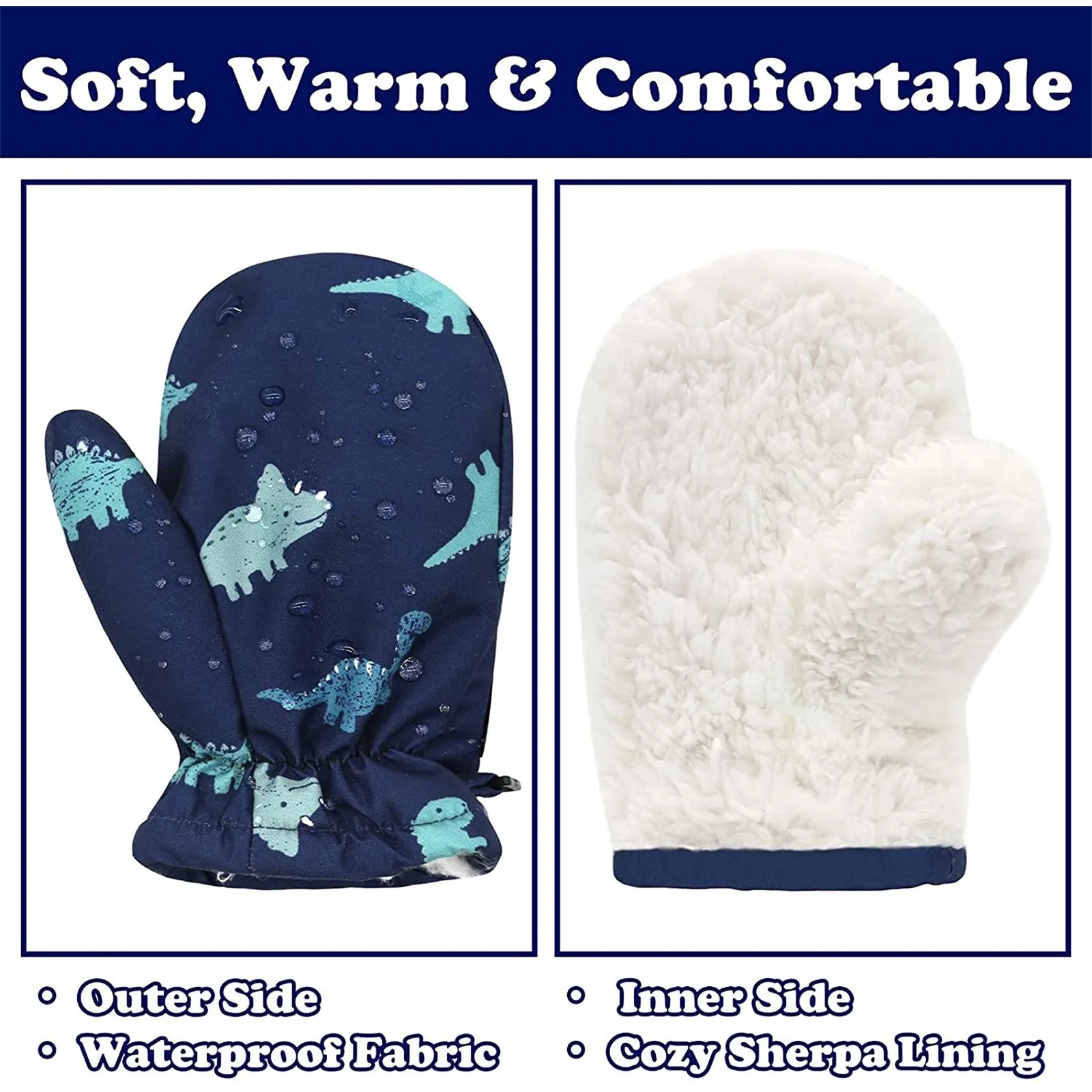 

Варежки с принтом для малышей, осенние и зимние водонепроницаемые теплые лыжные зимние перчатки на утолщенной флисовой подкладке шапка детская