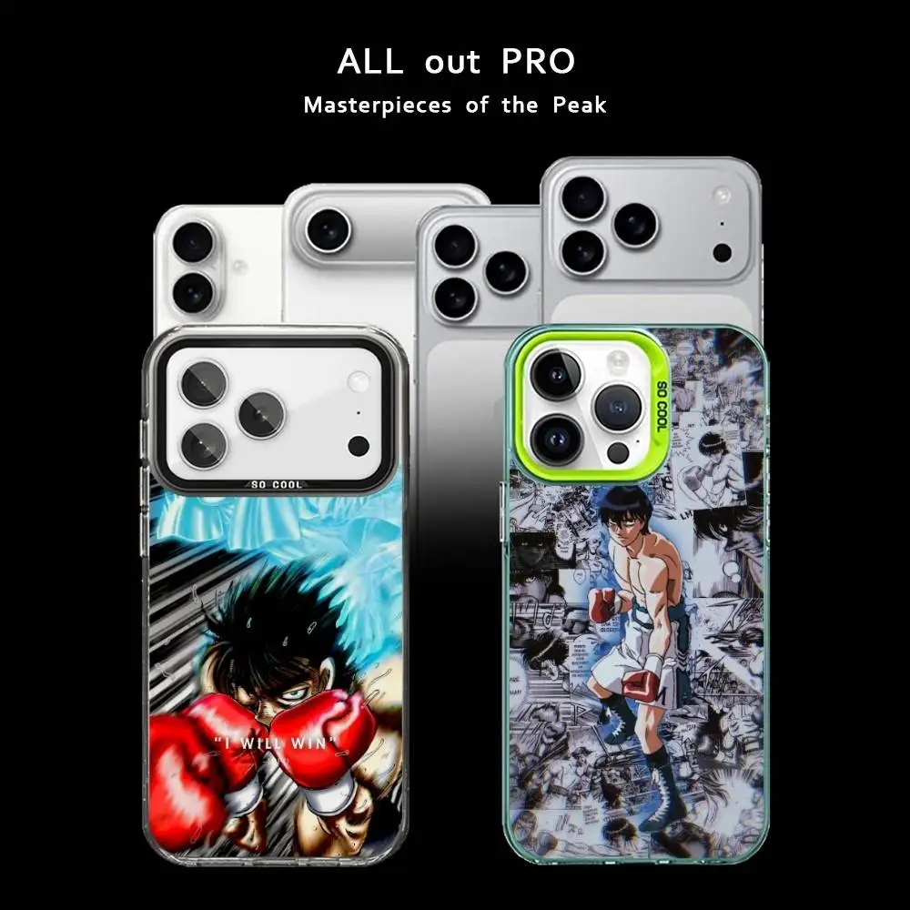 

Boxing H-Hajime no Ippo Phone Case For iPhone17,16,15,14,13,12,11 Pro Max Blcak Matte Shockproof Cover