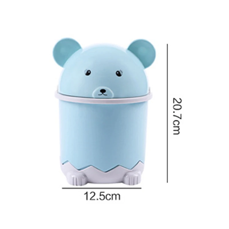 Desktop Trash Can Mini Cute Plastic Panda Flip-top Paper Basket Storage Bucket With Lid Table Debris Bucket Home Clean Dustbin