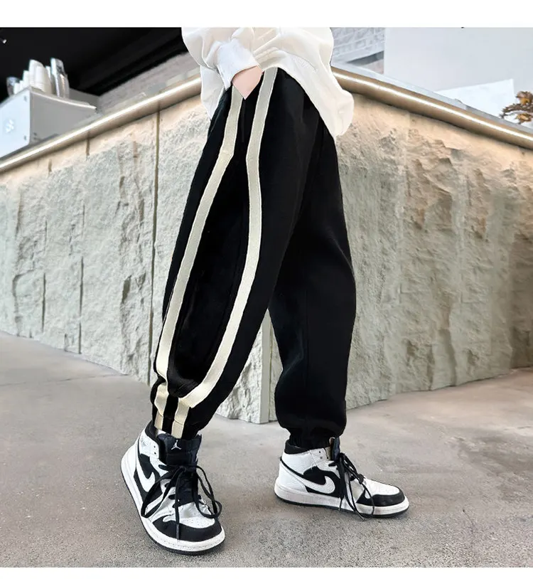 Kinderbekleidung Neue Hosen für Teenager-Jungen Modische Koreanische Sport-Hosen mit Elastischem Bund für Kinder Frühling Herbst Schulhosen 5-14 Jahre – Detail 2