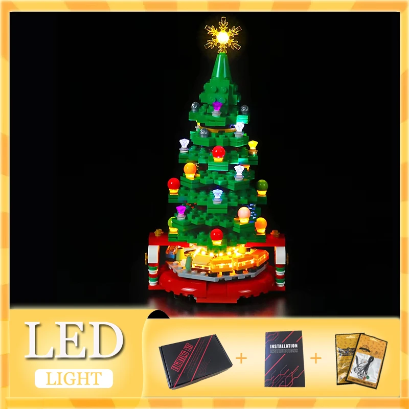 DIY LED Light Kit For LEGO 40338 Christmas Tree Buillding Brick Set (Only LED Light,Without Blocks Model)