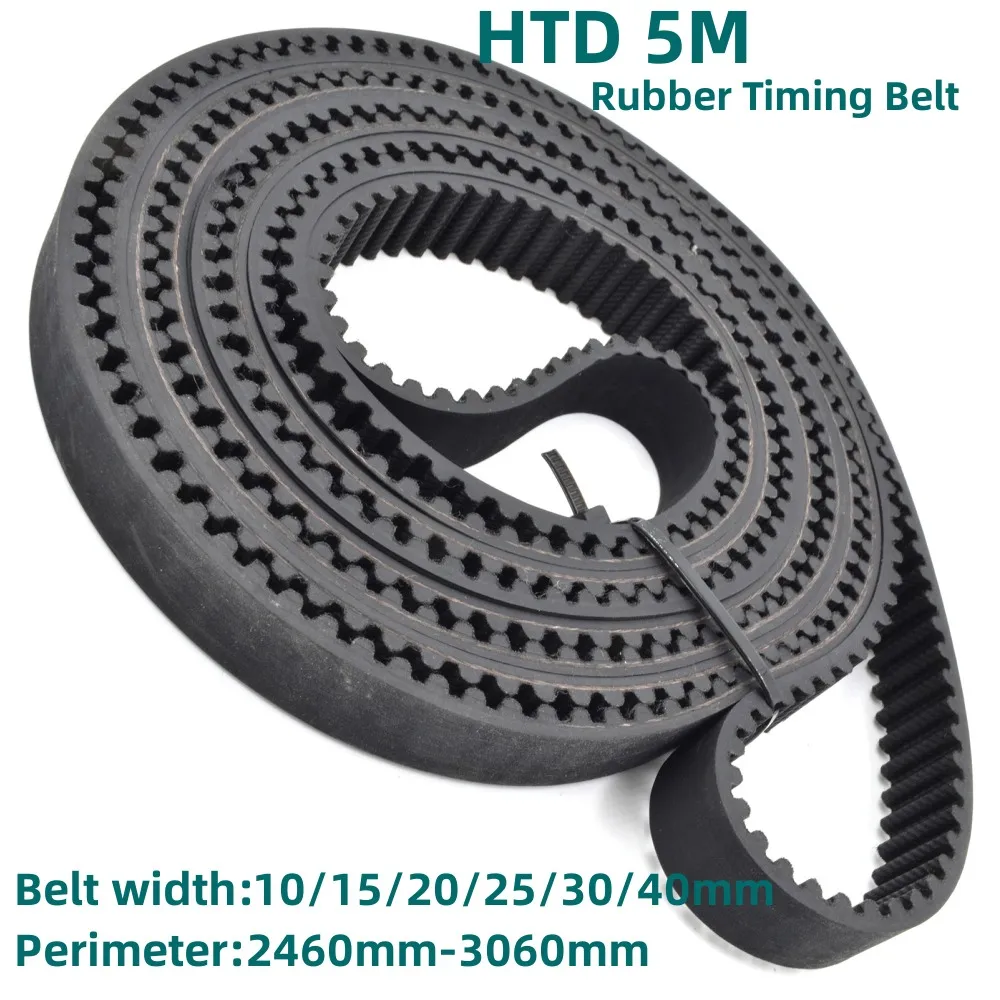 HTD 5M Rubber timing belt length 2460 2500 2525 2650 2670 2700 2730 2760 2800 2850 2900 2980 3060mm Width 10-40mm