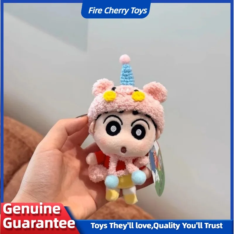 Echte Crayon Shin Chan Plüsch Puppe Schlüsselbund Kawaii Cartoon Anime Figuren Rucksack Anhänger Nette Dekorative Plüsch Schlüsselanhänger Spielzeug