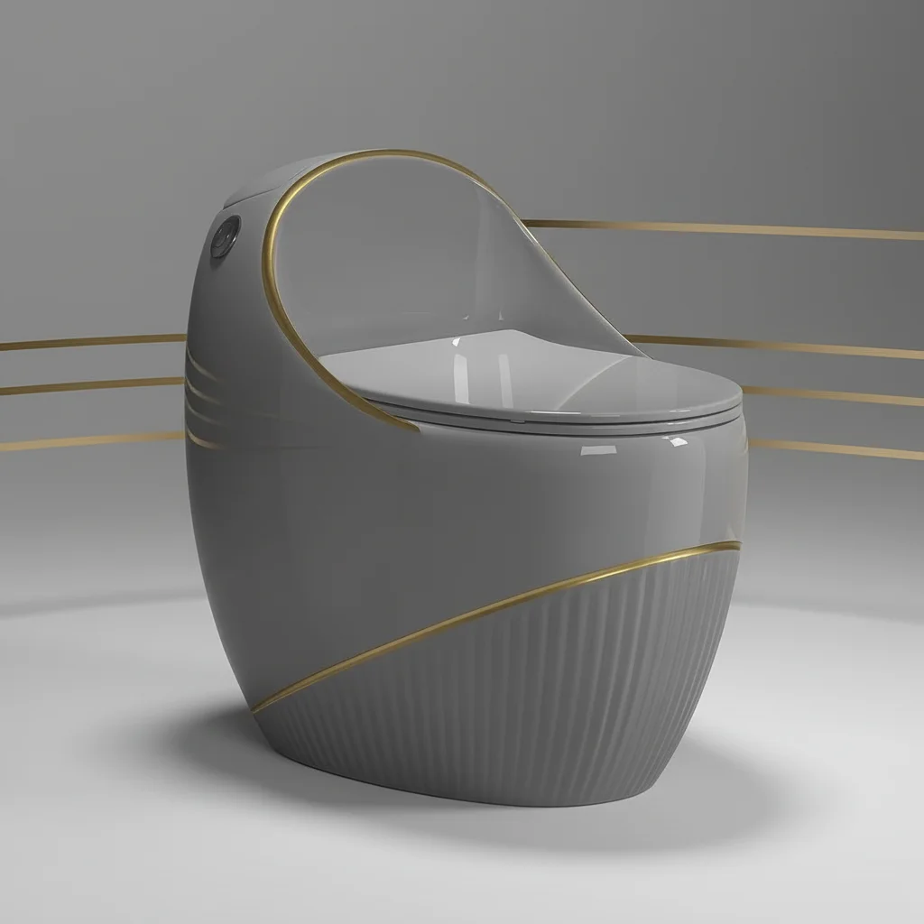 New Home Toilet One-Piece Ceramic Egg-Shaped Siphon Flushing S-Trap Eco-Friendly Easy Clean for Small Apartments Homestays