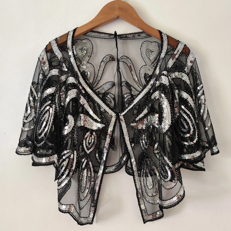 

Large Size Women's Faionable Beaded Sun Protection irt Thin oulder awl Outerwear Square Dance Cross-Border Clothing