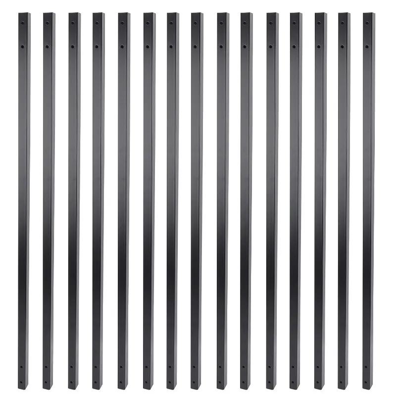 

42 Inches Estate Hollow Square Iron Deck Balusters Furniture with Screws for Facemount Decking Railing Porch Fence Staircase Ban