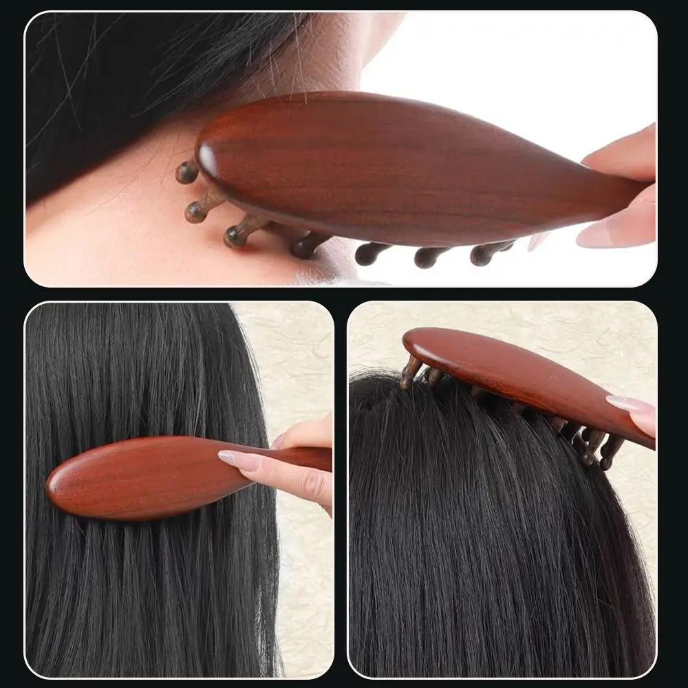 Delicate Body Meridian Massage Comb Head Massage Hair Brushing Scalp Comb Handcrafted Anti-static Sandalwood Comb