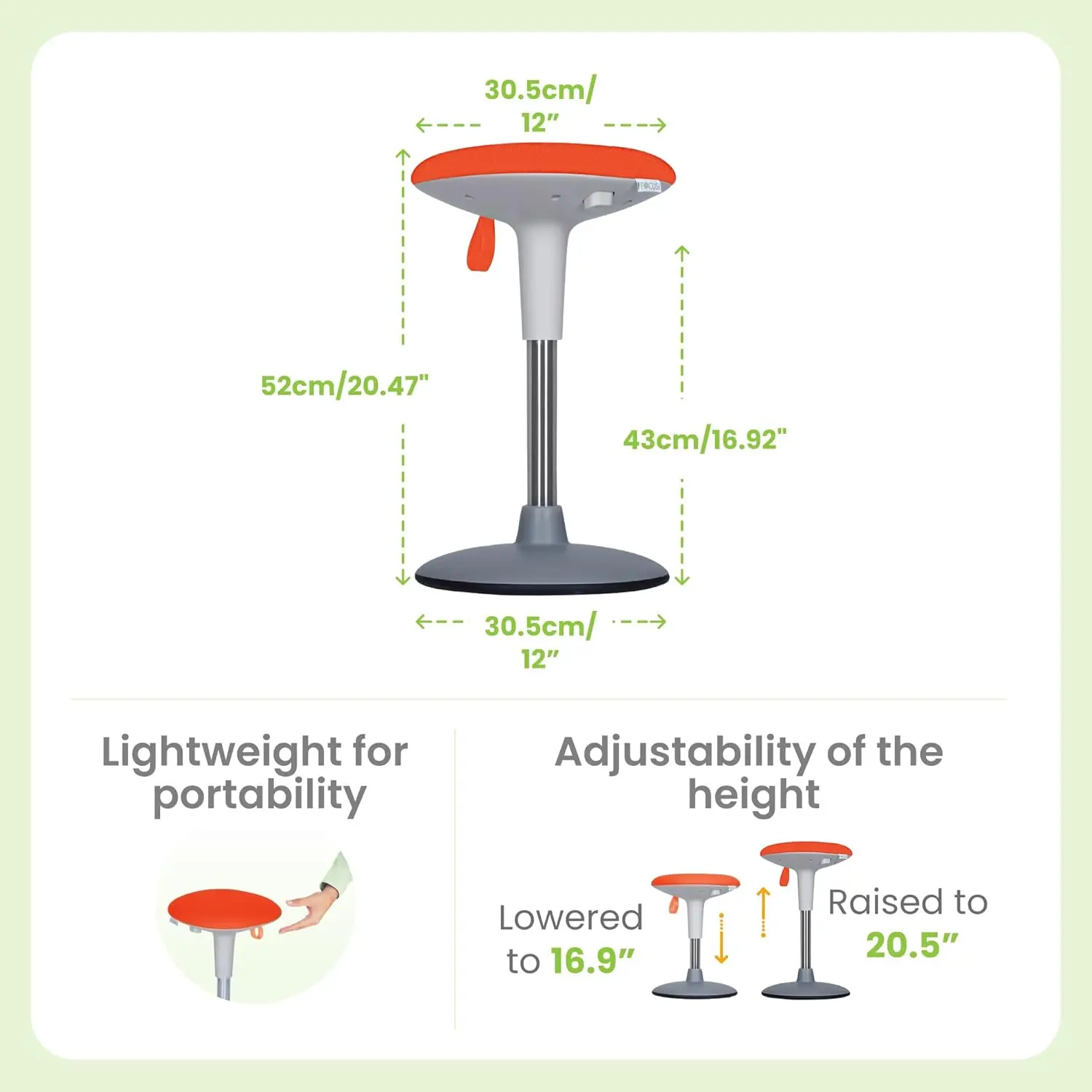 Wobble Stool for Kids Ages 7-12 Years; Flexible Seating Stools for Classroom; Ergonomic Wiggle Seat, 360 Degrees Movement; Bonus