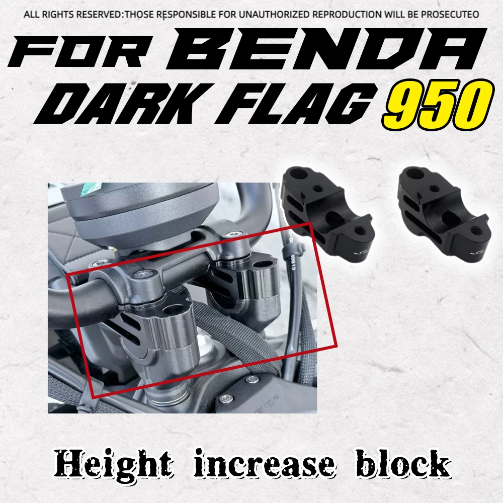 

Motorcycle Retro Handlebar Riser For Benda Black Flag 950, Aluminum Alloy Drag Bar Mount