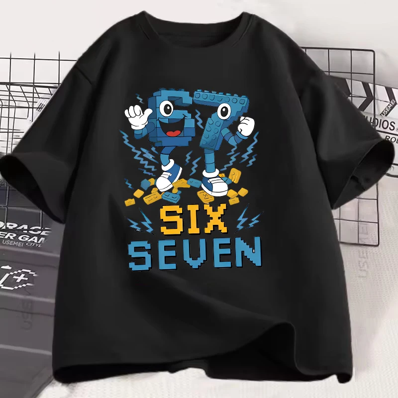 الرجال النساء موضة الألعاب ميمي تي شيرت Y2k عادية تيز بلايز للبنين بنات مضحك ستة سبعة 67 Brainrot طباعة قصيرة الأكمام تي شيرت