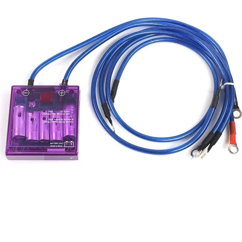 Universal Car Voltage Regulator Stabilizer Featuring Ground Wires And LED Voltage Display Functionality-X59A