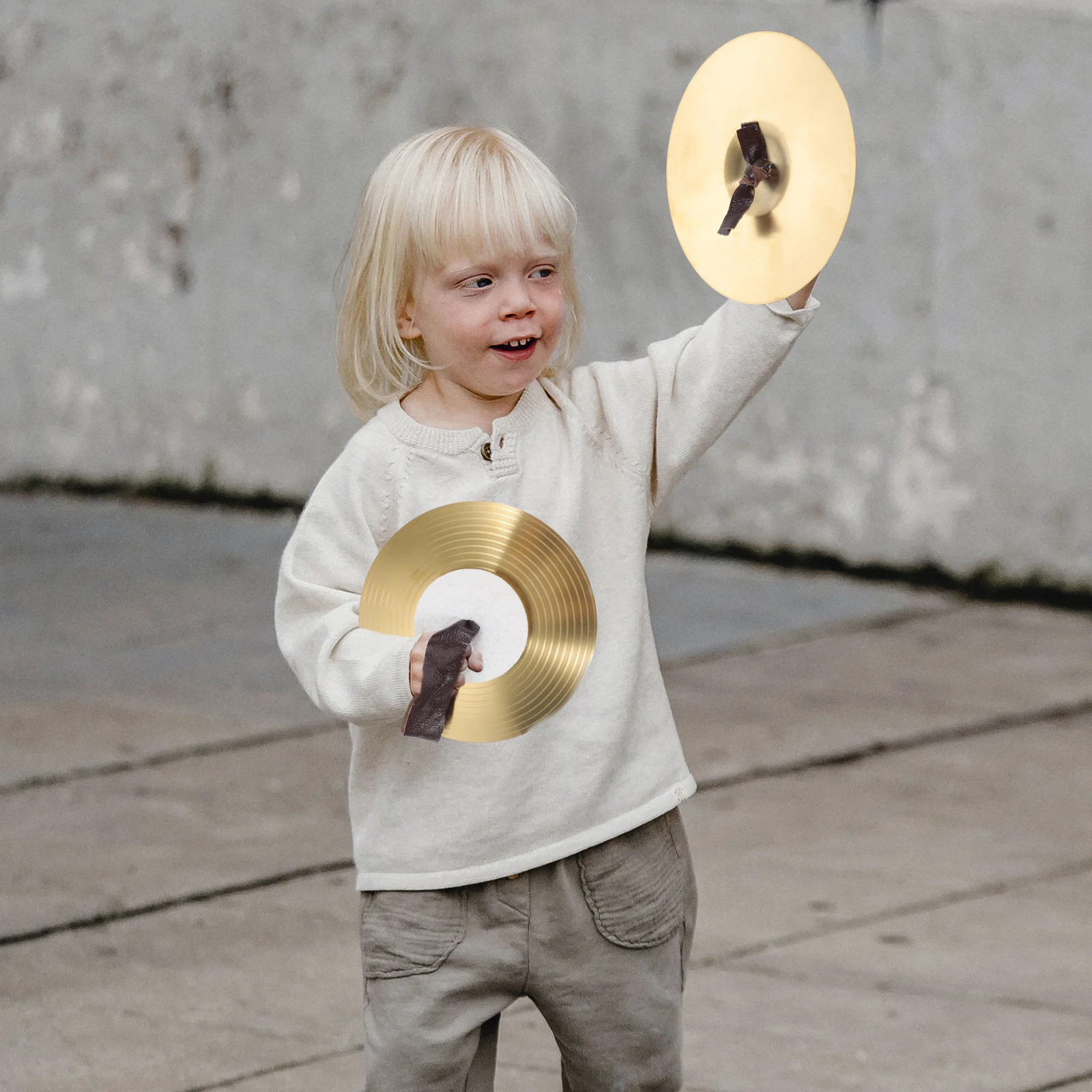 

8 Inch Cymbals Kids Hand Percussion Instrument Durable Sound Children Toys Party Fun Easy Holding Rope Small Hand
