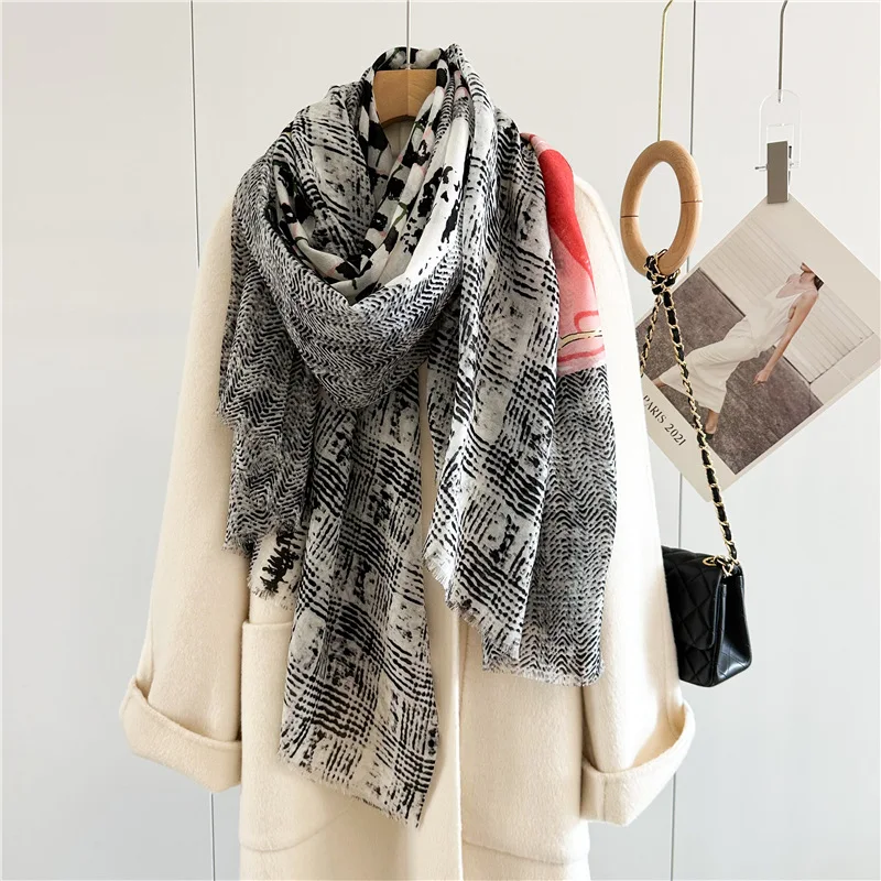 Long Tassels Cashmere Luxury Designers Brands Shawls Ring Pashmina Women Large Neck Accessories Lover Gift 200CM 100CM