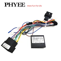 16 Pin to ISO Radio Wiring Harness CAN Bus Decoder Car Android Head Unit Cable Adapter for Peugeot 308 Citroen C4