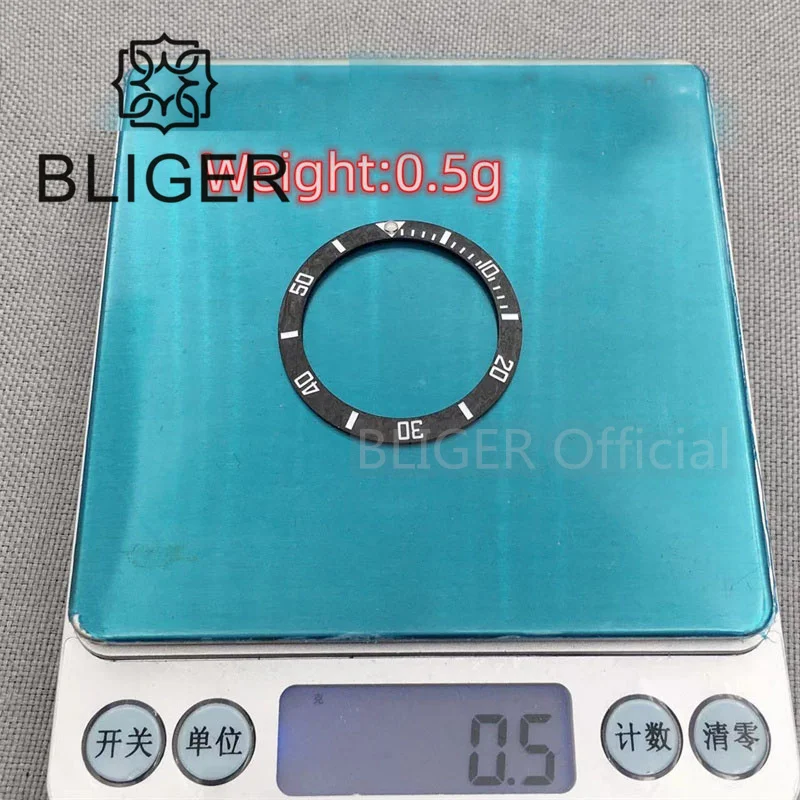 BLIGER High Quality 38mm Watch Bezel New Material Carbon Fiber Insert Black Red White Orange Fit 40mm 41mm Watch Case