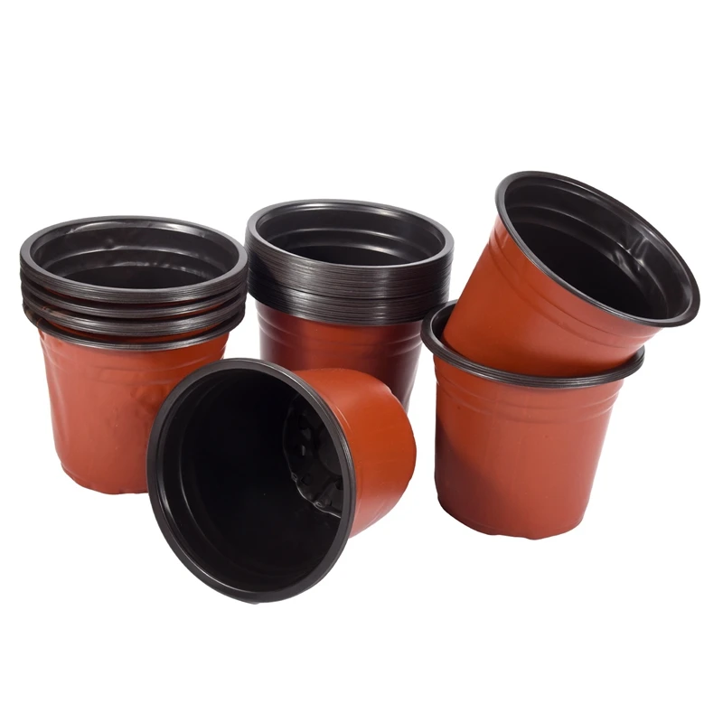 50 Pcs 7 Inch Plastic Flower Seedlings Nursery Supplies Planter Pot/Pots Containers Seed Starting Pots Planting Pots