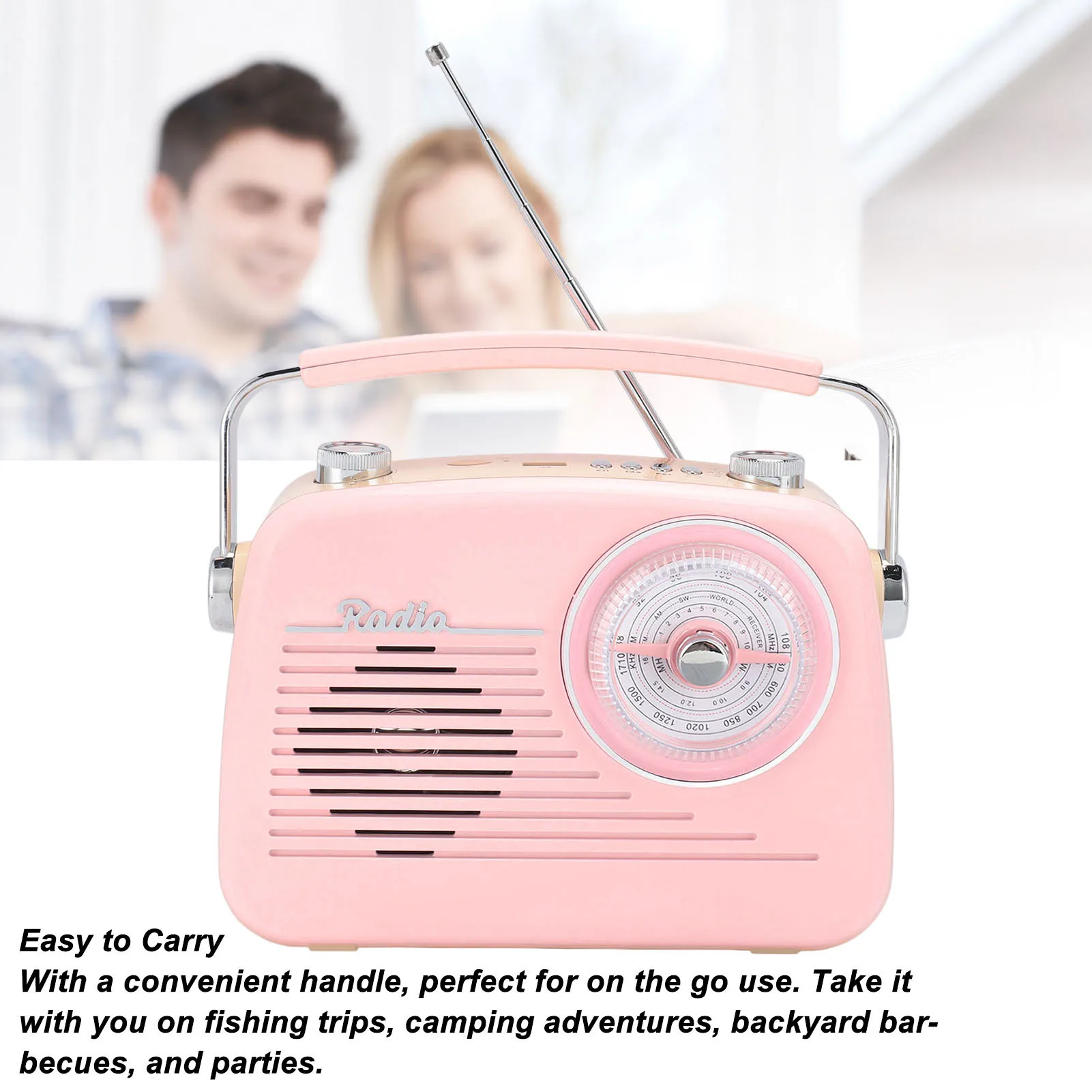 Altoparlante ZK20 Portatile Versatile Connessione affidabile FM AM SW Mini altoparlante USB per interni ed esterni Spina europea rosa 220V