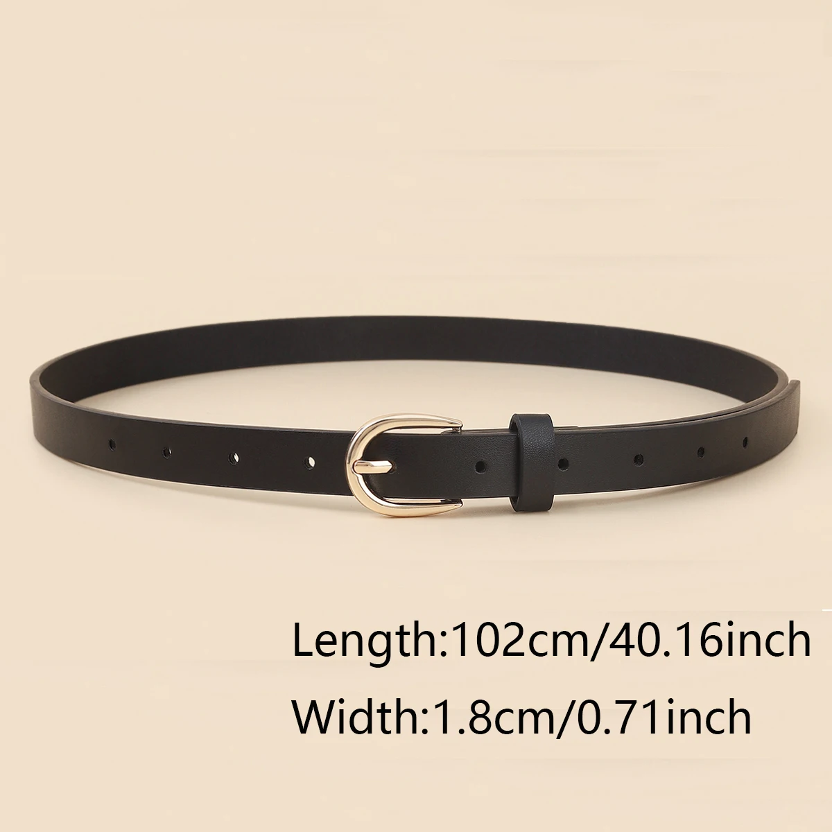 4pcs Women Skinny PU Leather Belt Thin Waist Belt with Metal Buckle for Pants Jeans Dresses