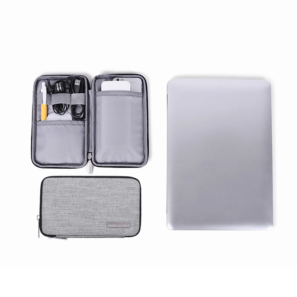 

Digital Storage Bag USB Cable Earphone Pouch 3 Straps 2 Pockets Organizer Travel Accessories Case Durable Portable
