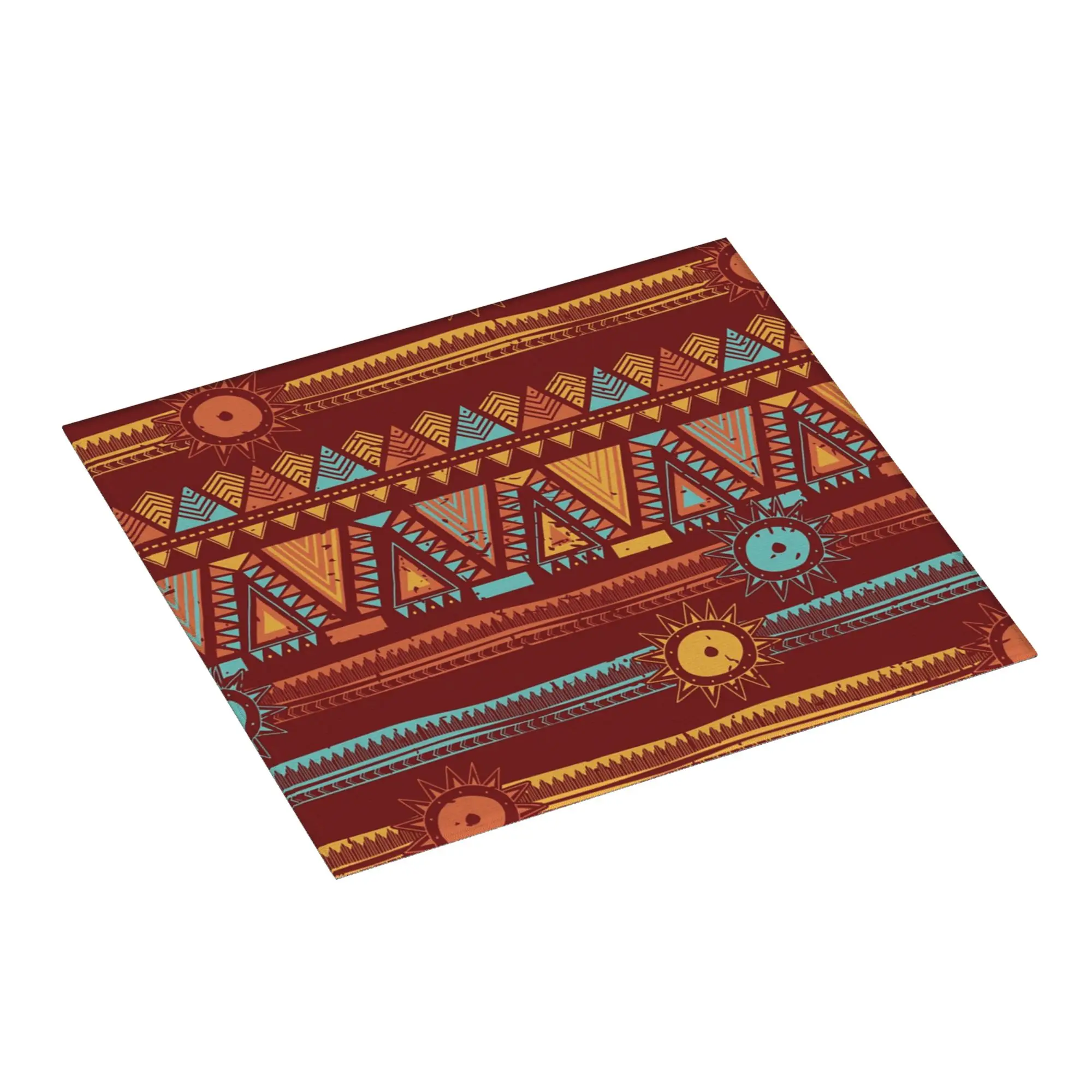 Bohemian Tribal Red Pattern Non‑Slip Waterproof Absorbent Barware Tableware Oil Proof Reusable African Tribal Mat For Kitchen