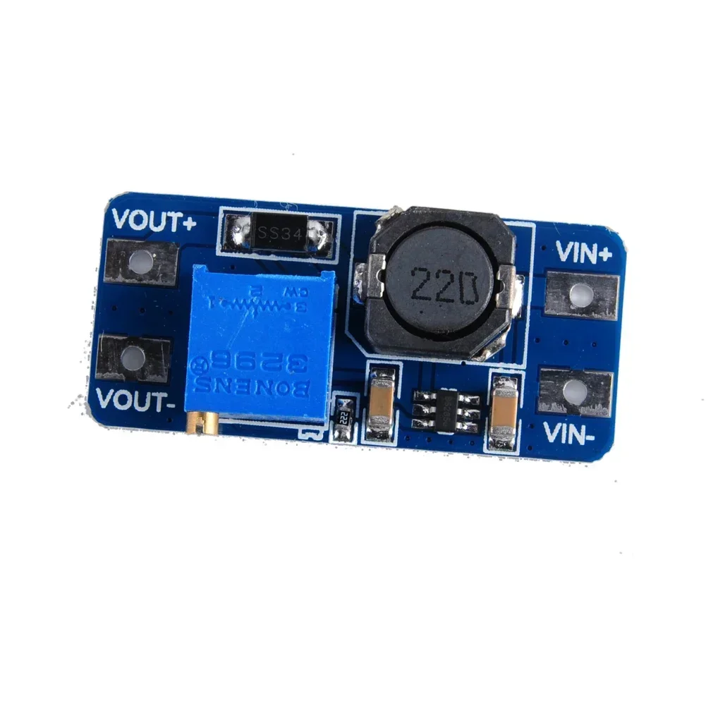 Konverter Step Up MT3608 2A Max DC-DC, modul catu daya Booster untuk Input Arduino 2-24V Output 5/9/12/28V DIY