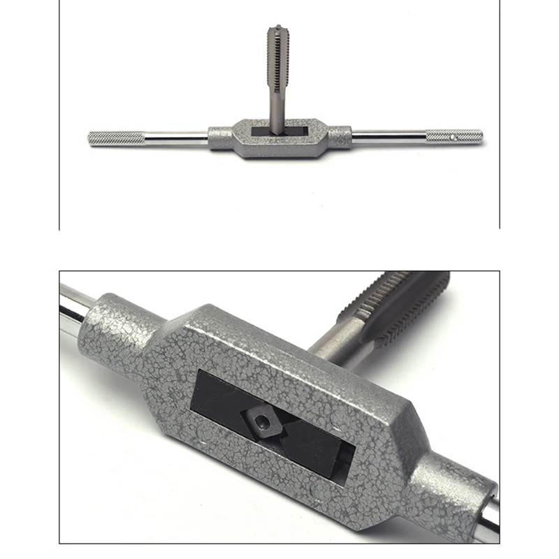 Verstellbarer Windeisen für Gewindebohrer, Griff, Stahl, Handgewindebohrer, Halter, Gewindeschneiden, Reibahle, Werkzeuge M1-8/M1-10/M1-12