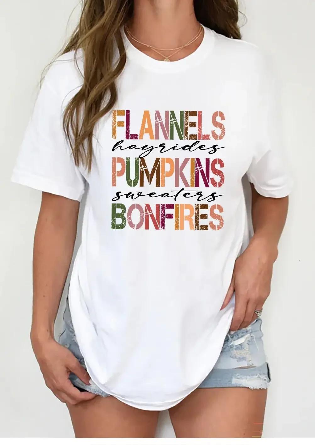 Flannels Pumpkins Hayrides S mores and Bonfires T Shirt Fall Pumpkin Spice Cute Autumn