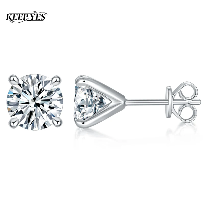 

Серьги-гвоздики KEEP YES с муассанитом 3 карата (5 карат, 9 мм, 11 мм) для женщин, из стерлингового серебра 925 пробы, с винтовой застежкой, сверкающие, для свадьбы, подарки