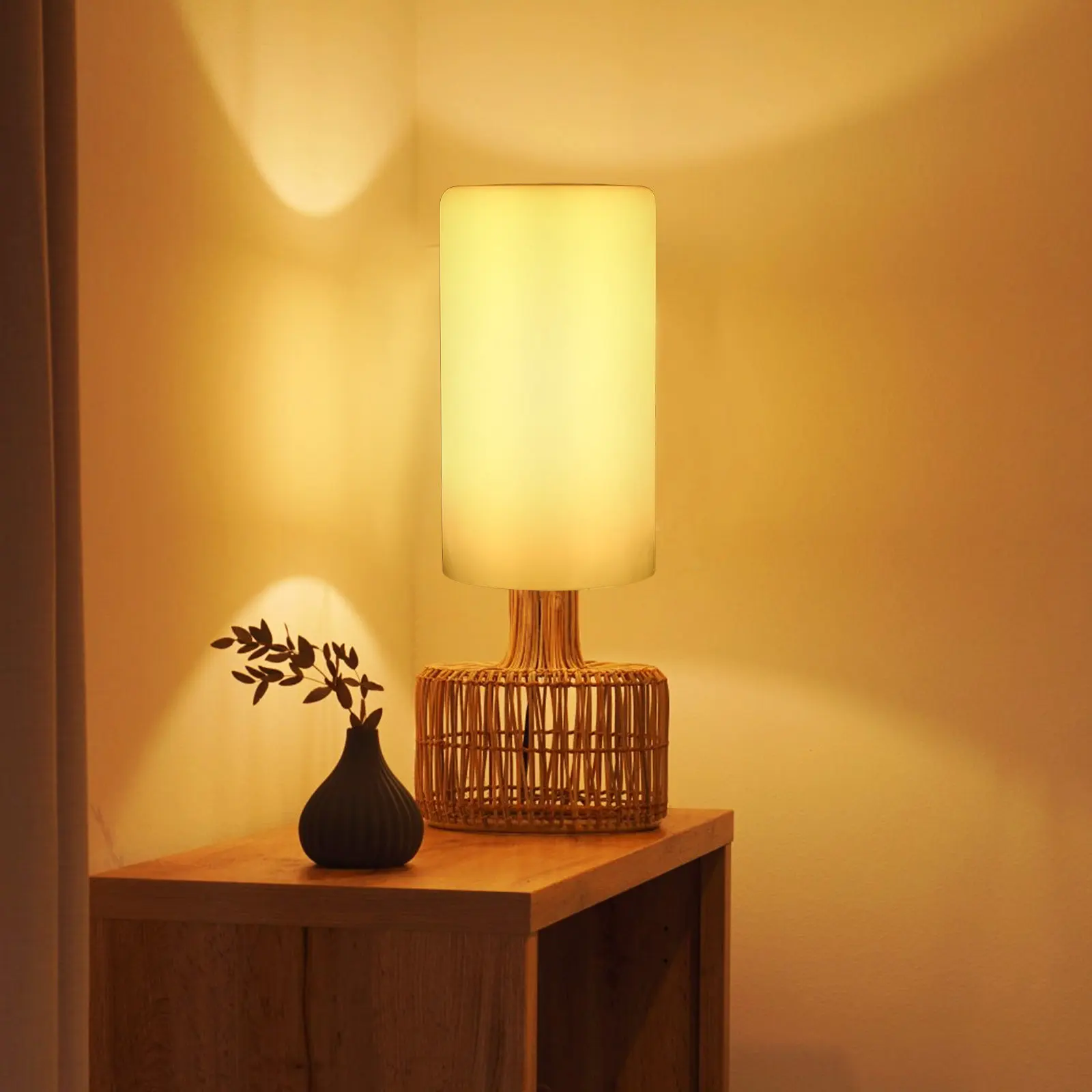 

Milky White Cylindrical Glass Lampshade E27 Base for Living Room Bedroom Dining Area Soft Diffused Lighting Even Distribution