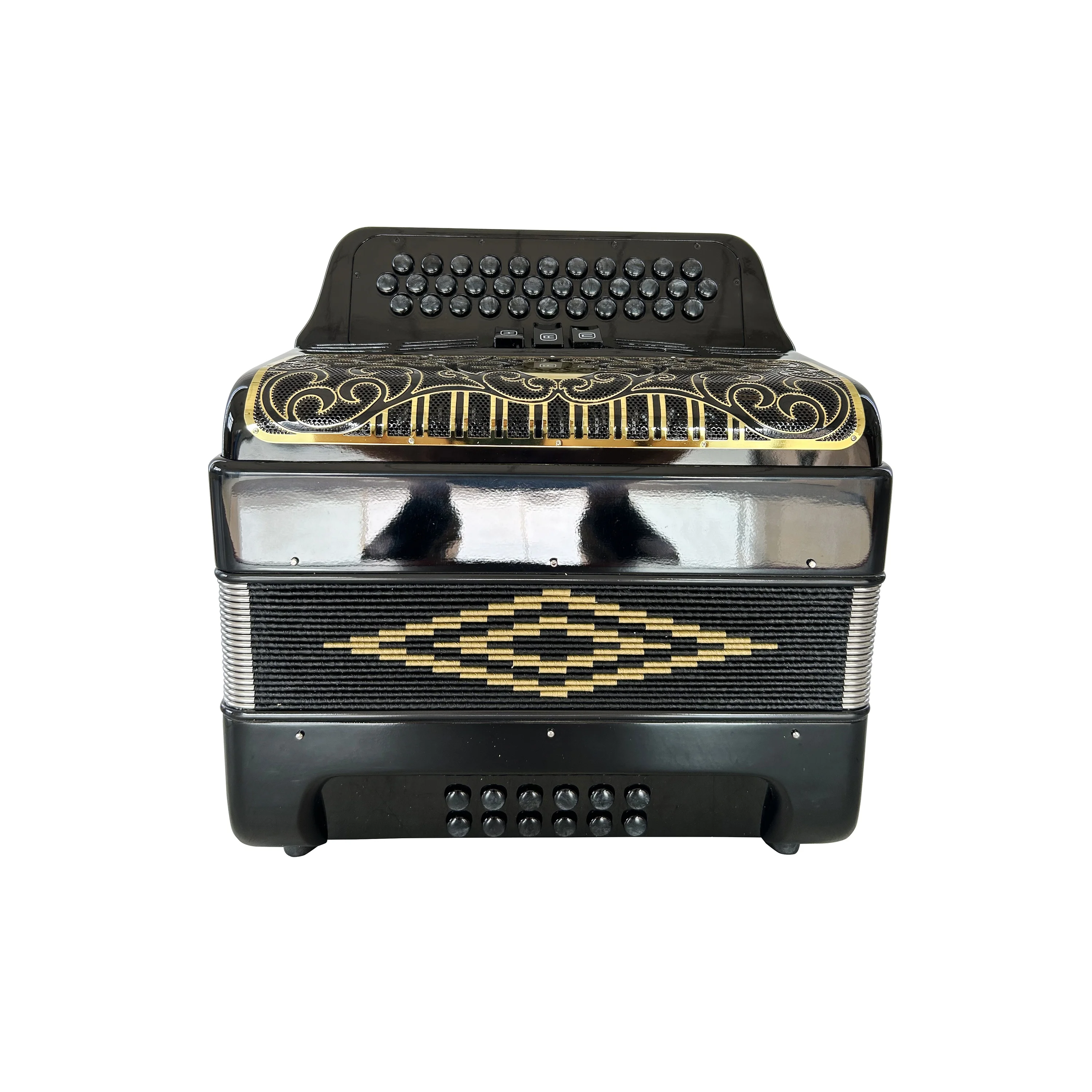 

Профессиональный музыкальный аккордеон JB3412C, 34 кнопки, 12 басов, 3 регистратора, гриль из черного золота, черные кнопки из дерева