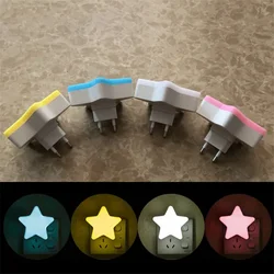 Mini Star LED Night Light AC110/220V Pulg-in Wall Socket Bedside Lamp EU/US Light Sensor Control Novelty Children Night Lamp B