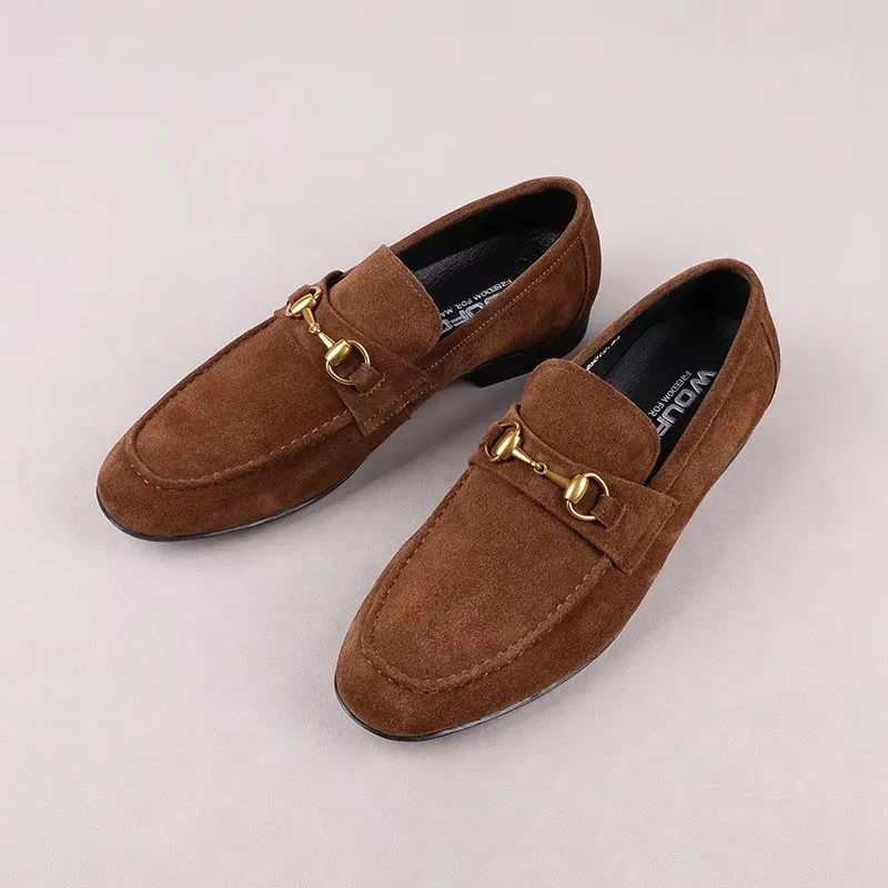 

Spring of 2025 The New Business Matt Casual Leather Shoes Were Men Suede Frosted Leather Loafer Shoes