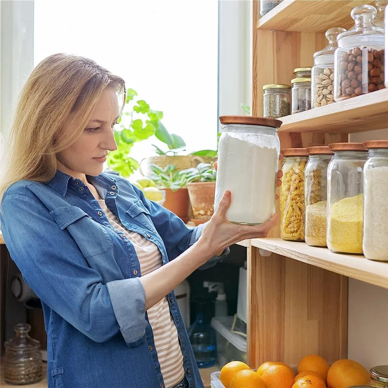 

AS94-12 шт. 3,5-дюймовые многоразовые крышки для консервирования, деревянные крышки для банок Mason с герметичным силиконовым уплотнением