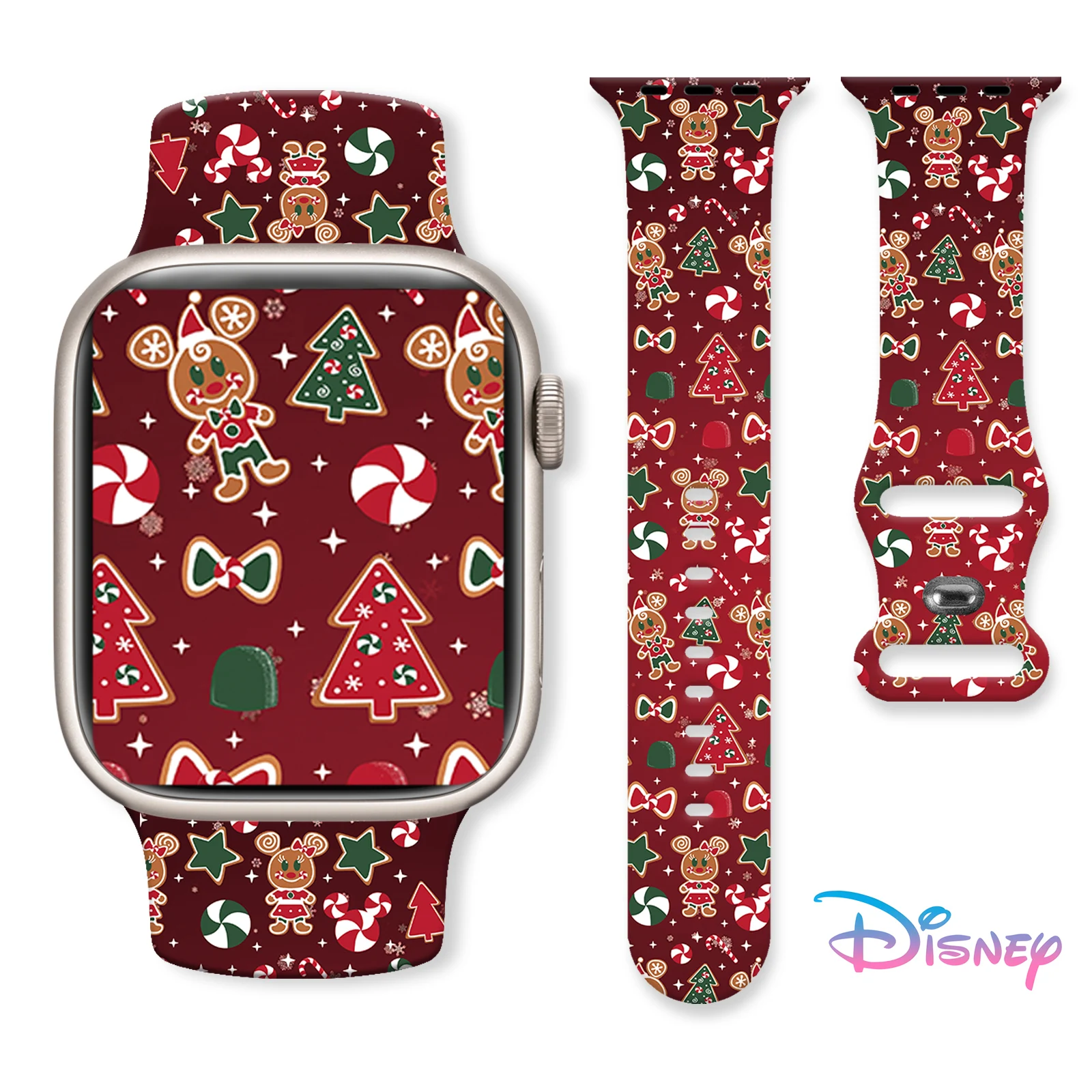 

Mich Christmas 1 Printed Strap for Apple Watch 11 10 9 8 7 SE Silicone Band Replaceable Watchband for iWatch 46mm 44mm 42mm 41mm