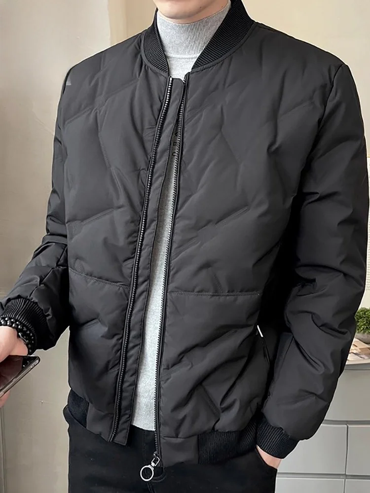 

Men's Lightweight Thiened ort down Jaet Winter Faion Baseball Collar Warm Outerwear Youth ular Polyester F...