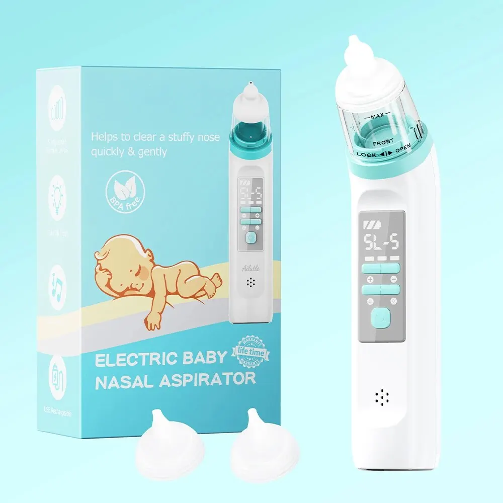 Baby elektrische neusaspirator neus 5 niveaus verstelbare siliconen stille reiniger obstructie rhinitis kind neusaspirator