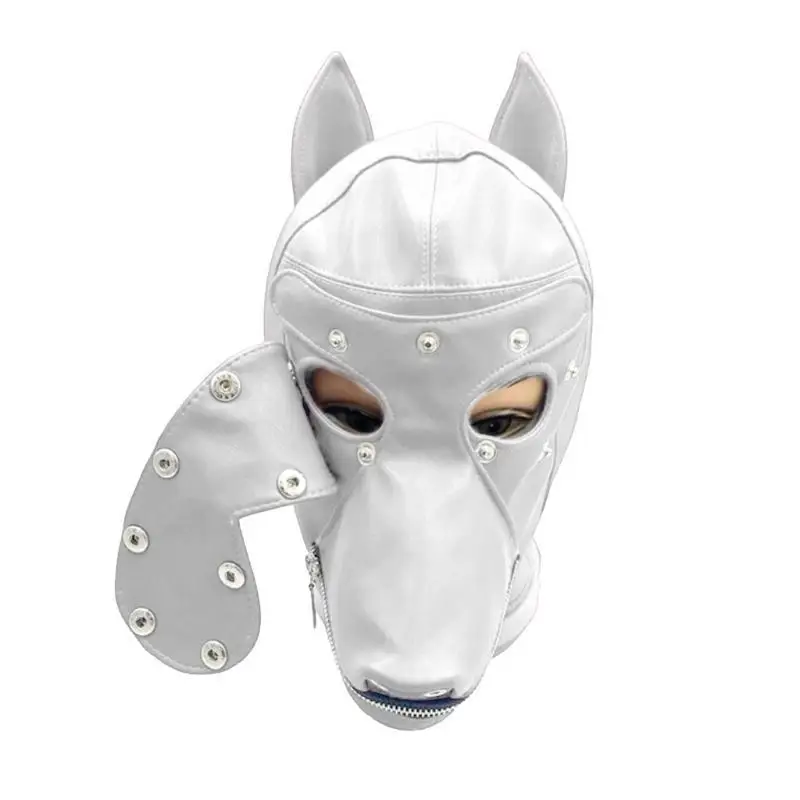 652F Copricapo per cani maschera Halloween con copertura per occhi per uomo donna cane in maschera