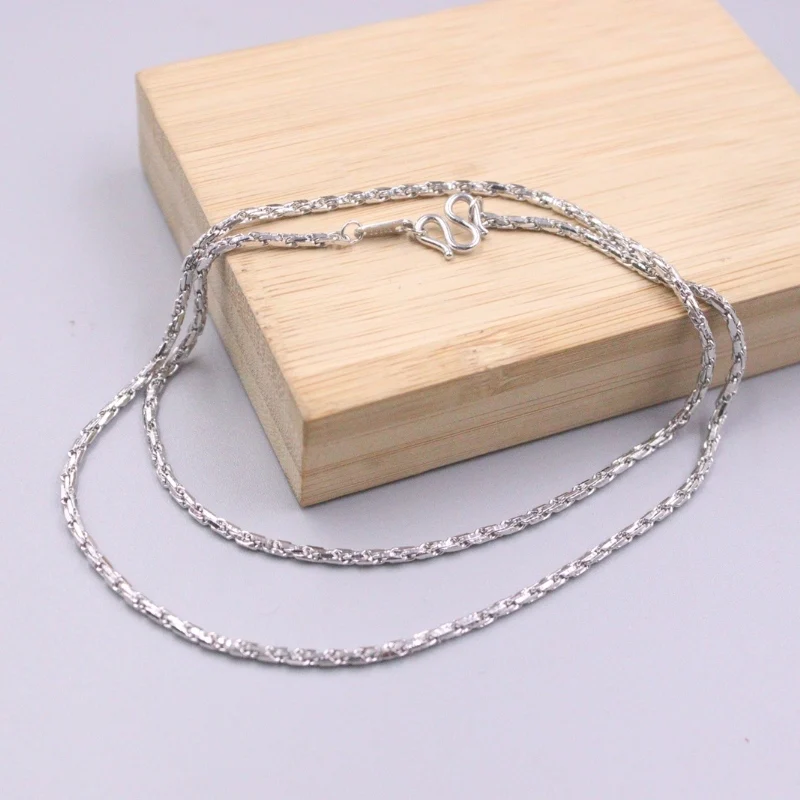 

Real Pure Platinum 950 Chain Men Women Lucky 2mm Special Rope Necklace 47cm /16.3g