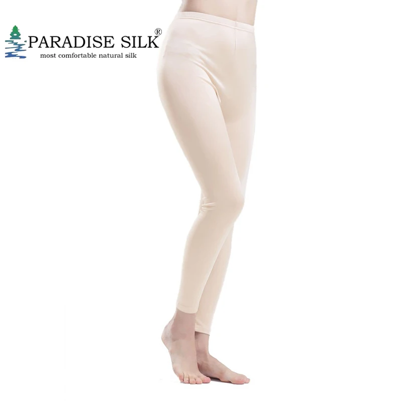 Silk Women Pants 100% Pure Silk Jersey Knit Long Johns Bottom Only Legging Thin Underwear Pants Size M L XL XXL