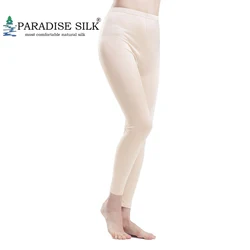 Pantaloni da donna in seta 100% pura seta Jersey maglia mutandoni lunghi fondo solo Legging pantaloni intimo sottile taglia M L XL XXL