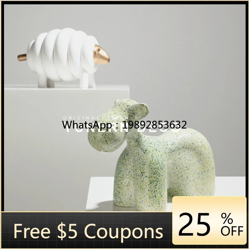 

European-Style High-Grade Cartoon Puppy Animal Ornaments Children's Room Sheep Decorations