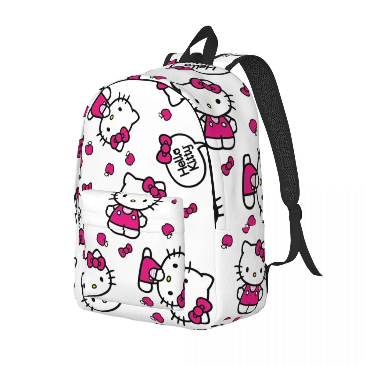 Hello Kitty Cute Cartoon Pattern for Men Women Student School Bookbag Canvas Daypack Middle High College Gift