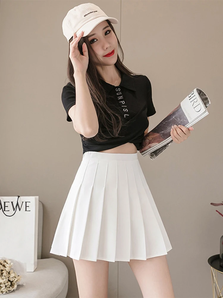 

Bla High Waist A-Line Pleated Skirt Women's Summer Ultra-ort Skirt Umbrella Skirt JK Sle Spring Autumn New Arrival