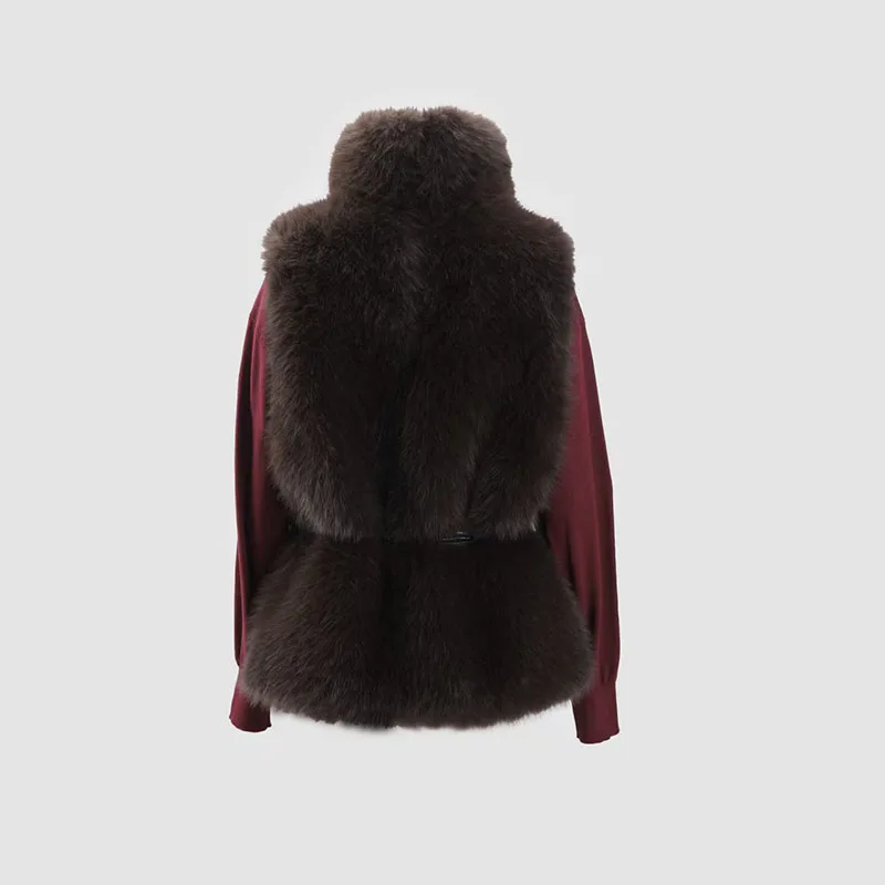 女性用エコフレンドリーファーベスト、ハイネックノースリーブプルオーバージャケットトップ、プレミアム品質ベスト、2025、冬、新着、Y2K