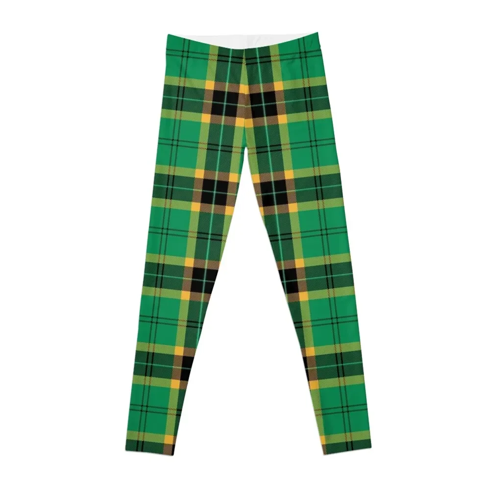 

Green and yellow plaid Leggings push up fitness sports for Womens Leggings