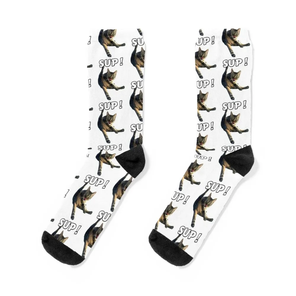 

Cat Licking its Butt Socks anti slip football compression crazy Women Socks Men's