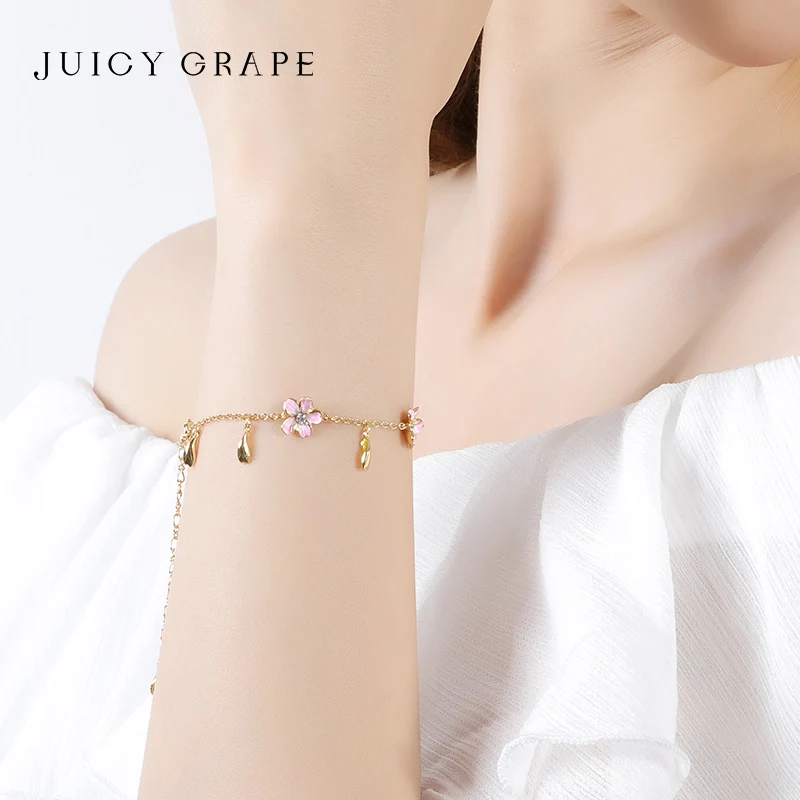 JUICY GRAPE Original Pink Cherry Blossom Bracelet for women Luxurious and Unique Bracelet Perfect Gift for Best Girlfriends